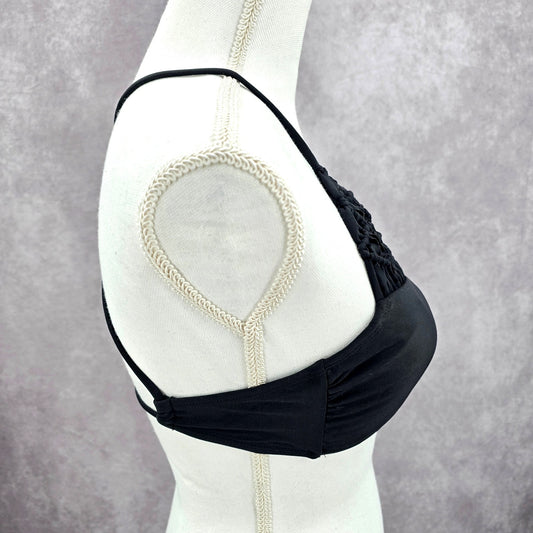Xhilaration Black Crochet String Padded Bikini Top Swimwear Medium