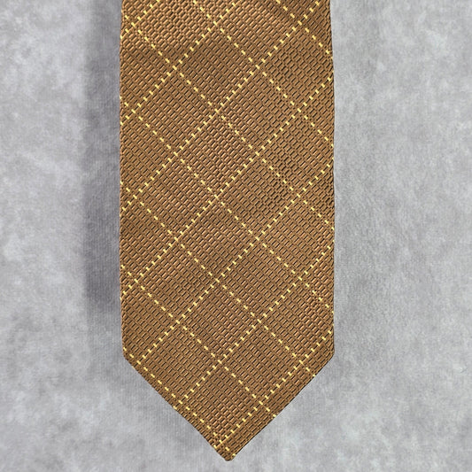 Lee Allison Four in Hands Brown Diamond Executive Geometric Men's Neck Tie