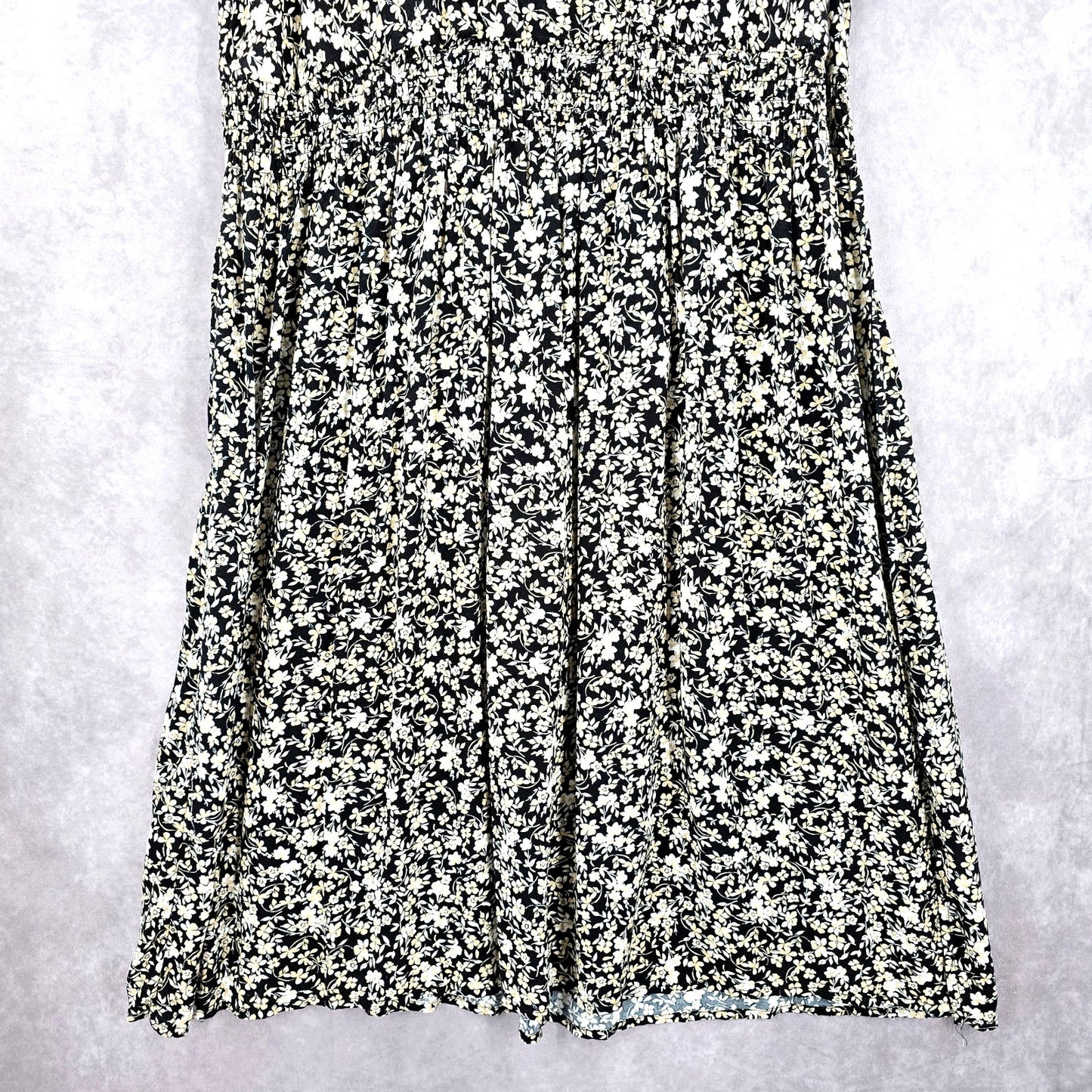 Luxology Black White Floral Flare V Neck Midi Short Sleeve Lace Dress Plus 3XL