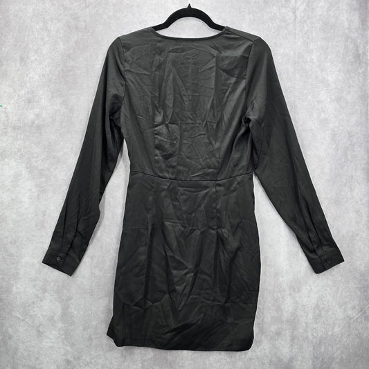 Fashion Nova Black Wrap Y2K Retro Club Long Sleeve Knee Length Dress Medium