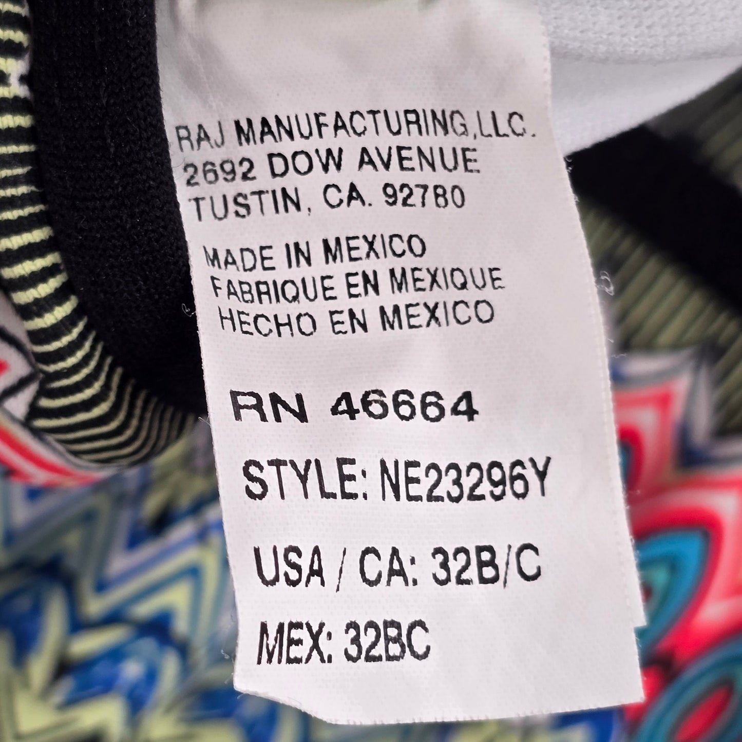 N by Next Blue Print Racerback Padded Swimwear Tankini Tank Top Small 32 B/C