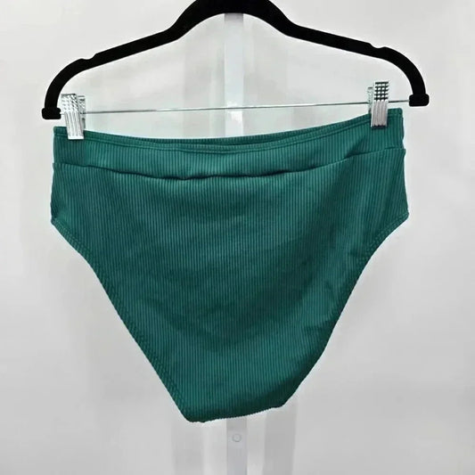 Cupshe Green Bikini Bottom High Waist Swimsuit Swimwear Size Large