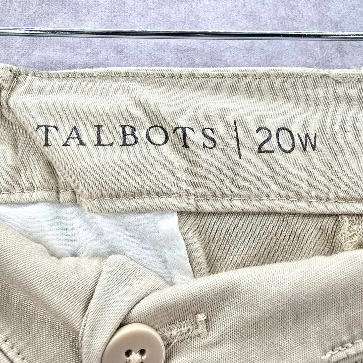 Talbots Tan Cotton Button Summer Nautical Preppy Shorts Bottoms Pants Plus 20W