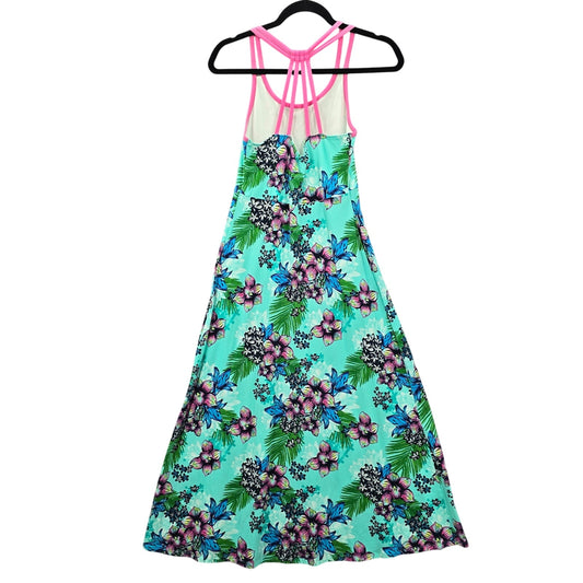 Authentic American Heritage Green Pink Floral Maxi Sleeveless Strap Junior L/14