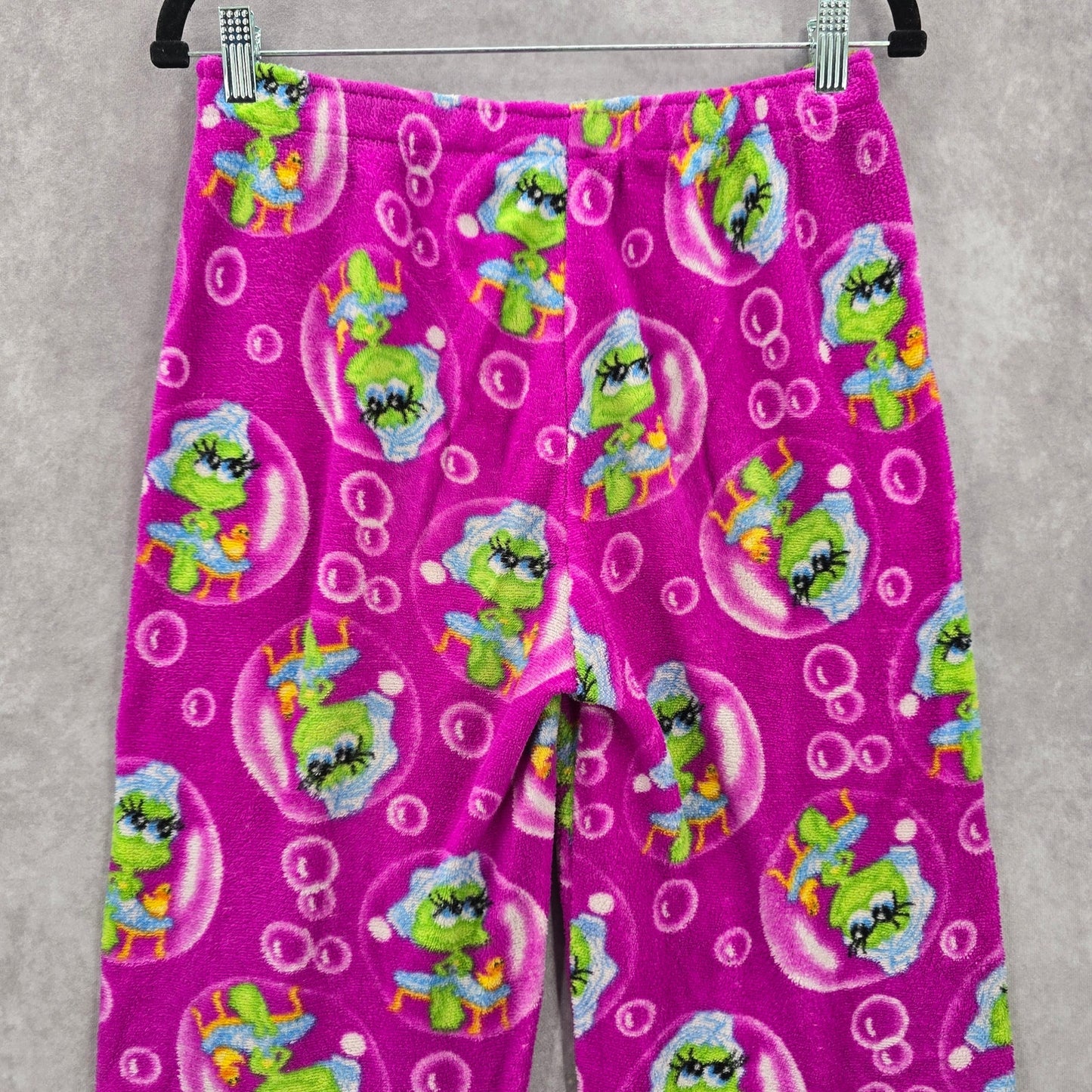 Seven Apparel Purple Fleece Frog Bubble Bath Duck Trouser Pajama Pants M Medium