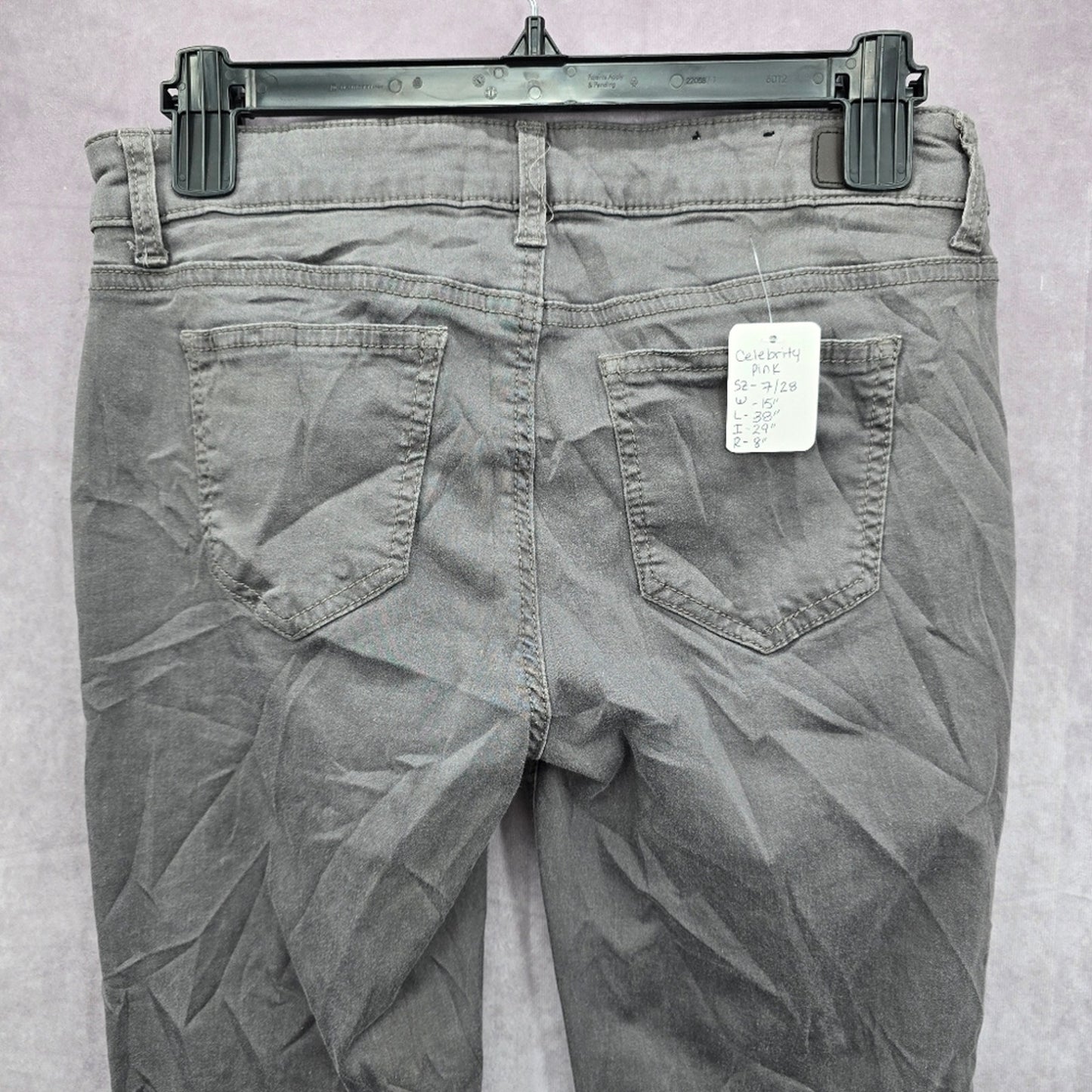 Celebrity Pink Grey Skinny Jeans Denim Pants Bottoms Size 7/28