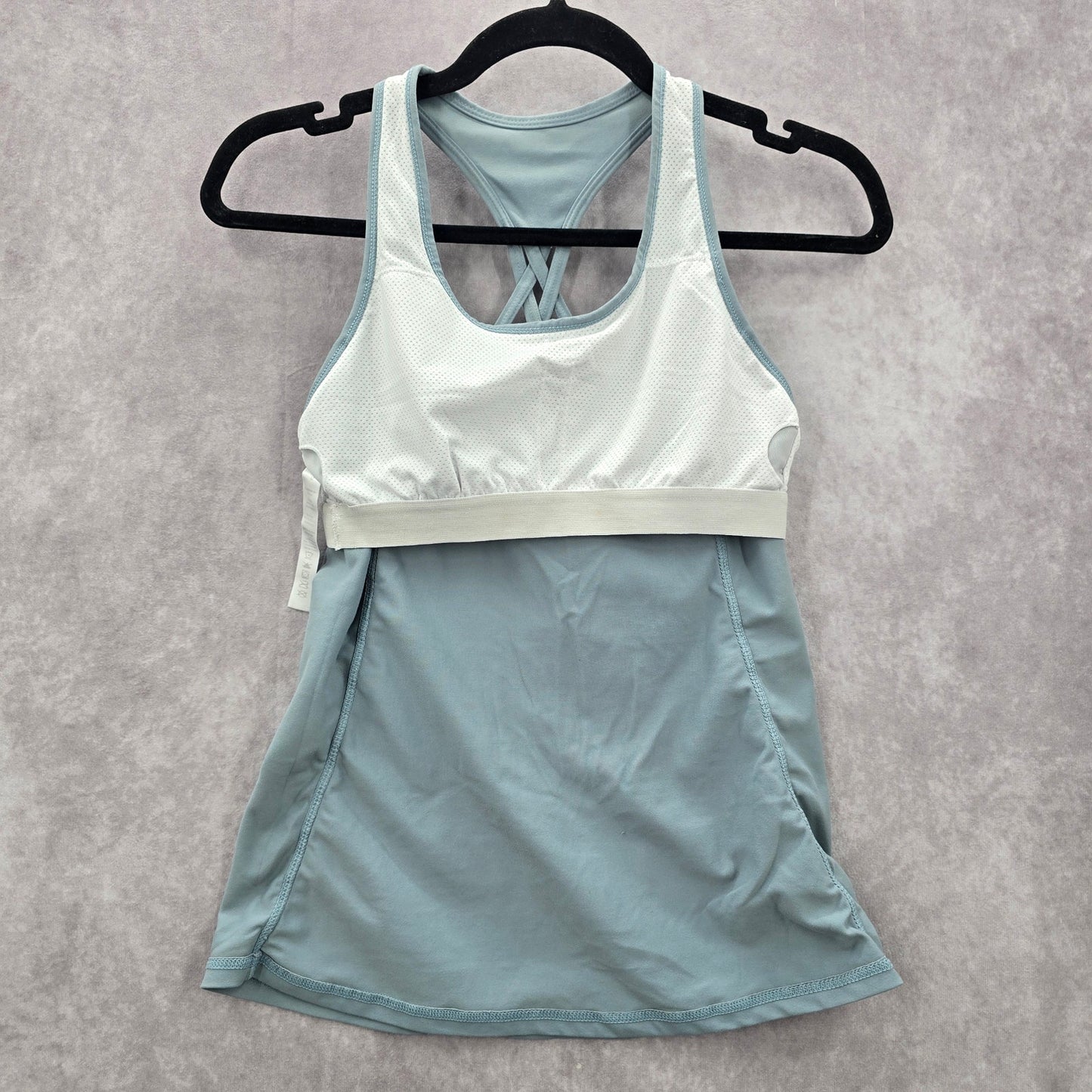 Gray Racerback Sleeveless Activewear Yoga Tank Top Shirt Medium