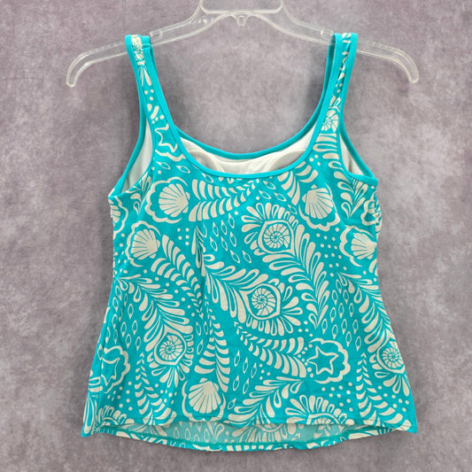 Kim Rogers Blue Floral Padded Swimwear Tankini Tank Top Medium M