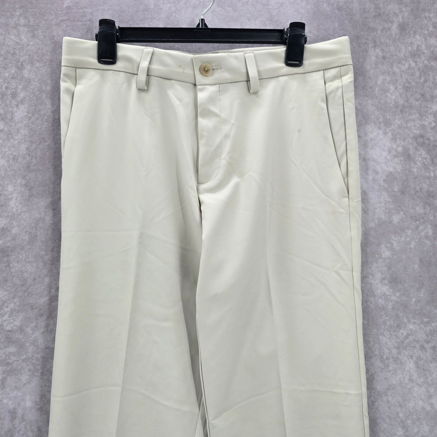Haggar Cool 18 Pro Khaki Tailored Straight Dress Pants Trouser Golf Mens 32x30