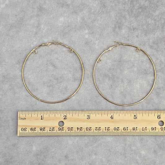 Gold Hoop Long Large Hook Boho Dangle Fashion Jewelry Earrings NWT JB2-33