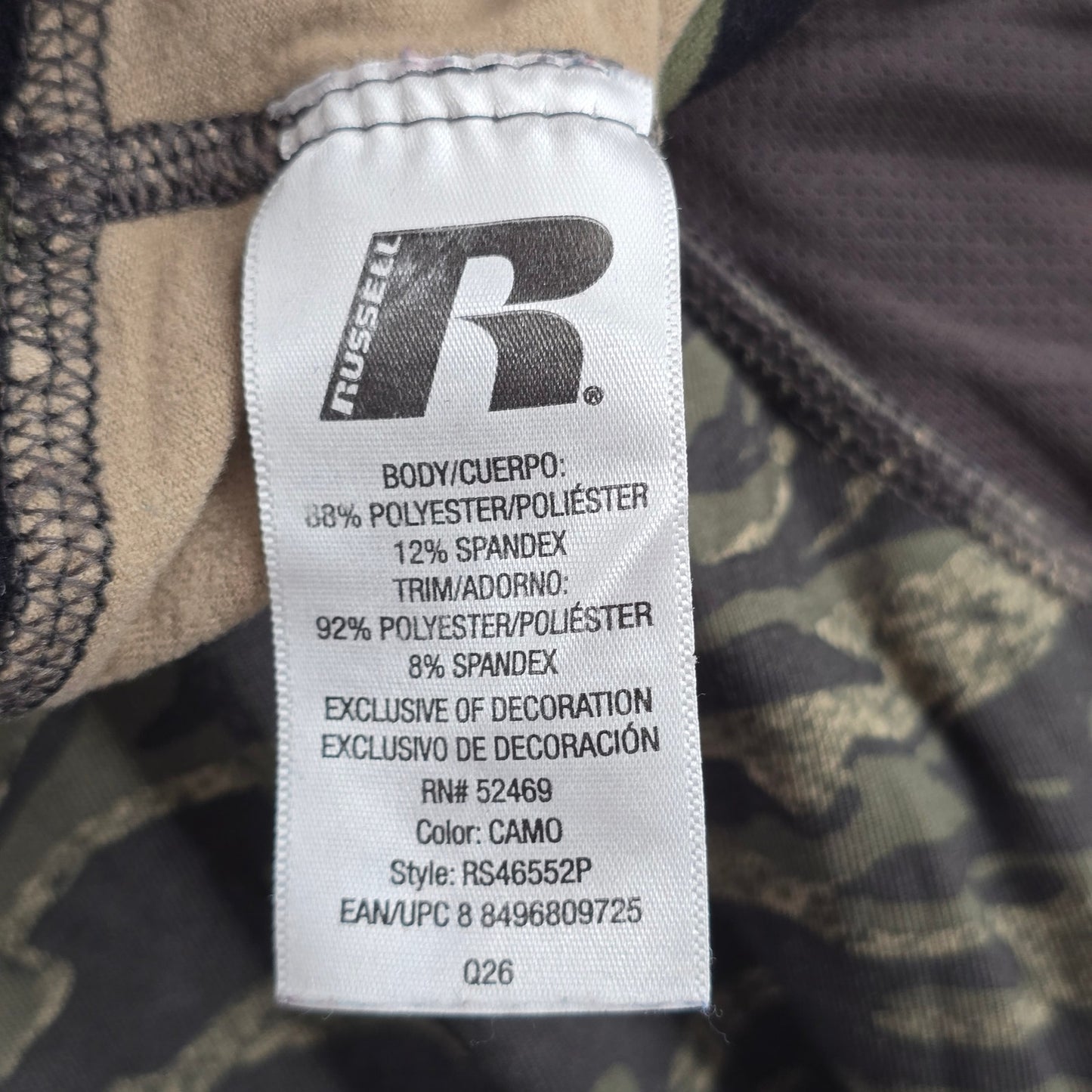 Russell Green Camo Compression Dri Power Scent Stop Leggings Pants Large L