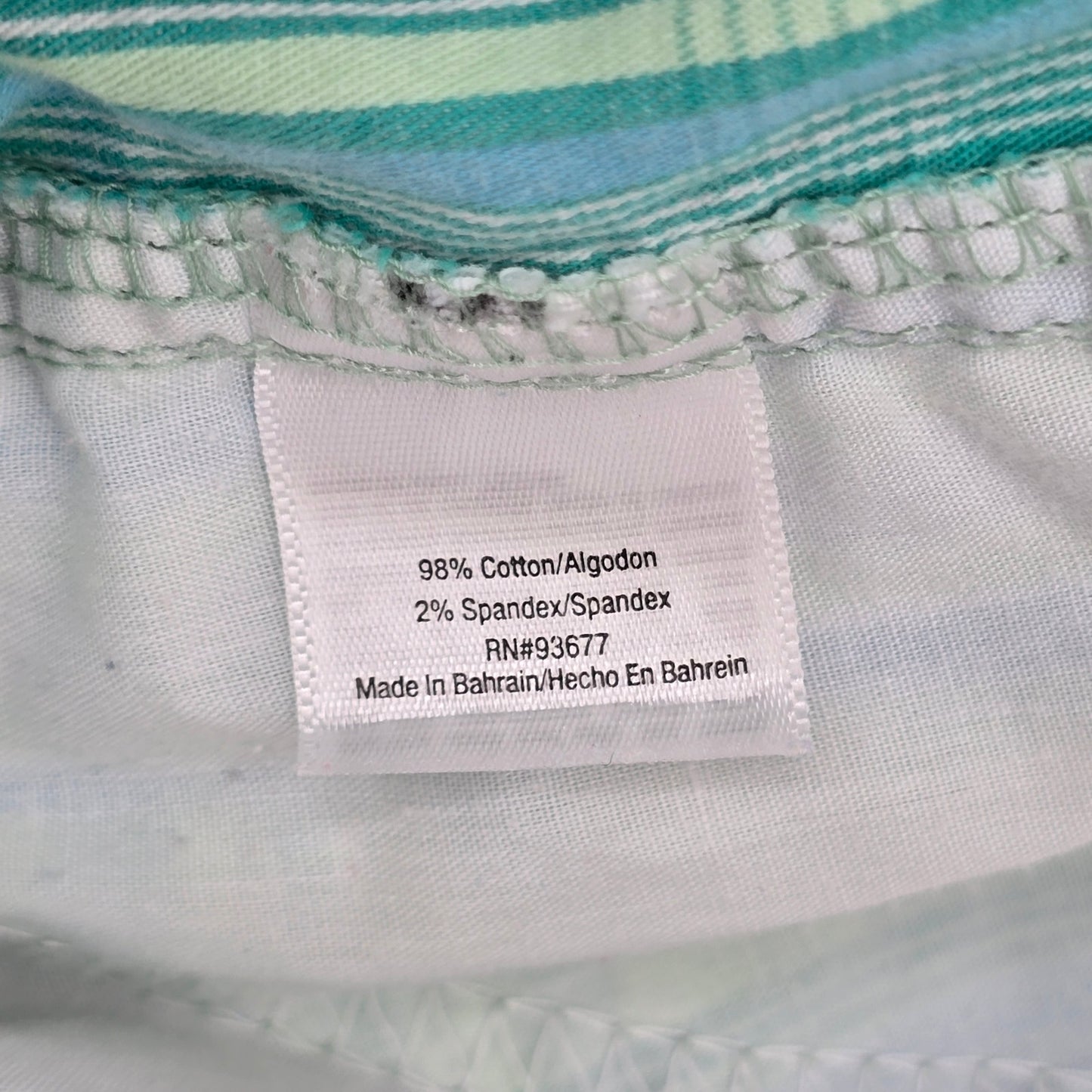 St Johns Bay Blue Plaid Bermuda Stretch Bottoms Pants Shorts Cotton 14