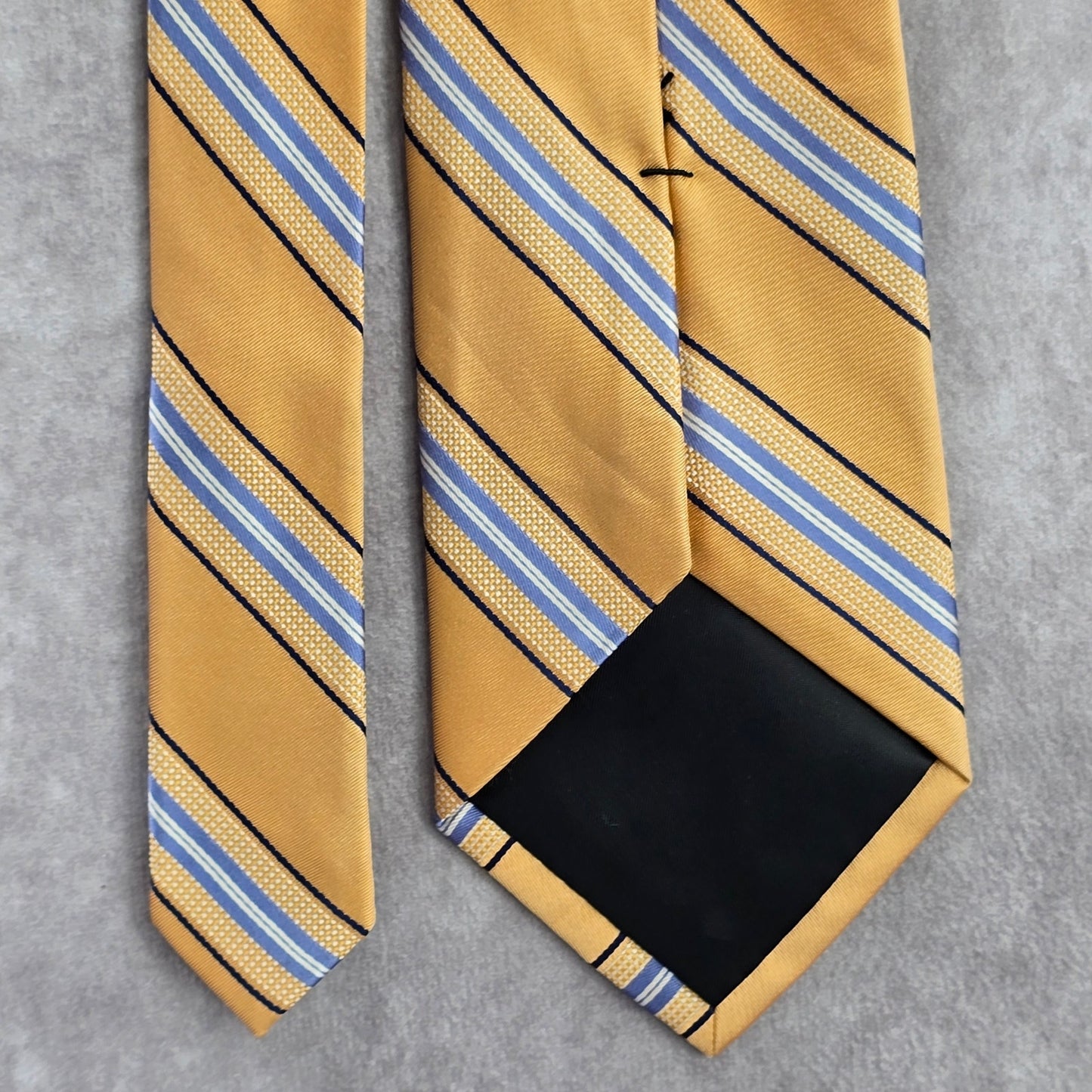 Michael Kors Orange Black Blue Stripe Repp Geometric Silk Neck Tie Men's