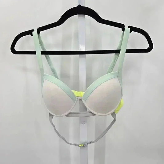 Victoria's Secret White Bikini Bra Underwire Padded Swimwear Swimsuit 34A