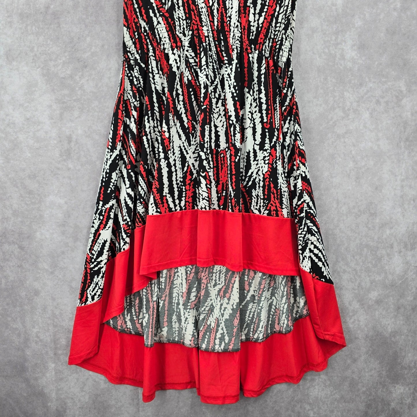 5th & Love Black Red High Low Sleeveless Flare Dress Extra Large XL
