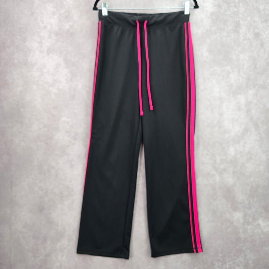 Kim Rogers Petite Black Pink Stripe Trouser Jogger Active Pants Bottoms PS Small