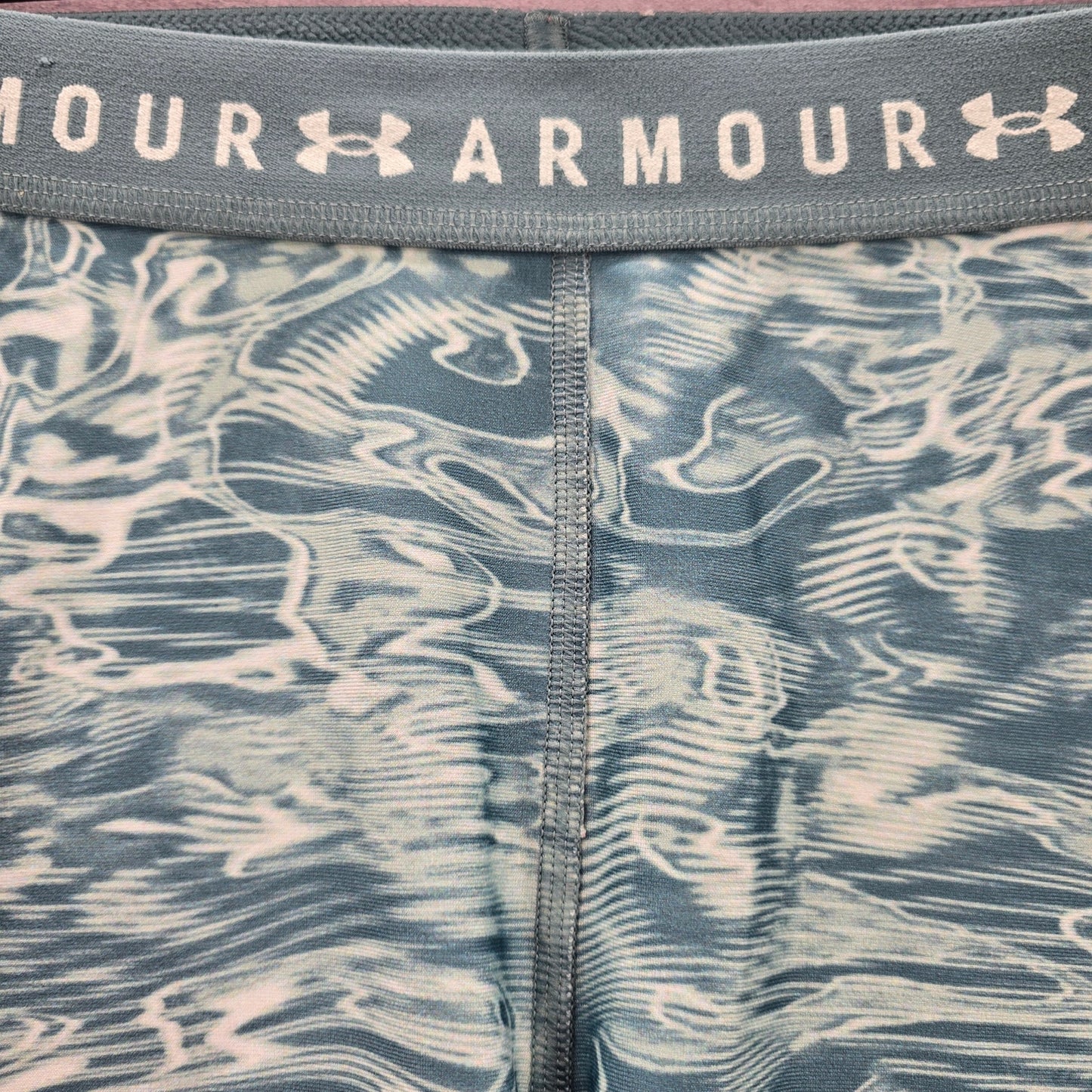 Under Armour Green Print Heatgear Compression Stretch Active Pants Shorts Small