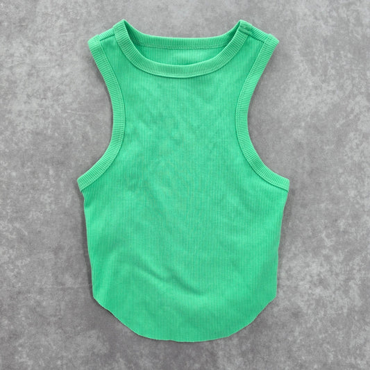Wild Fable Green Ribbed Sleeveless Cropped Junior Tank Top XXS