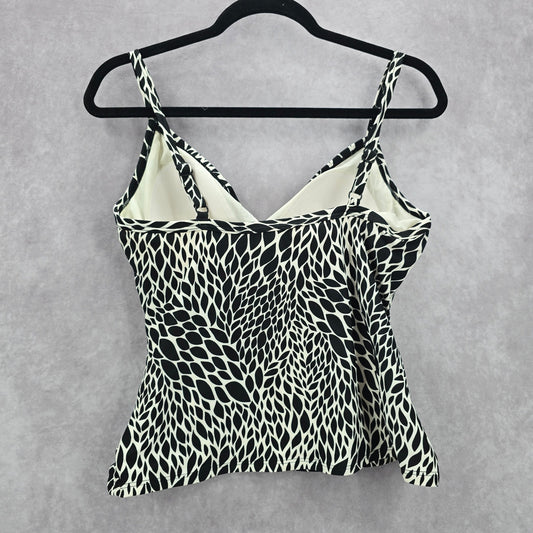 045. St John's Bay Black Floral Tank Top Padded Tankini Swimwear 12 Large