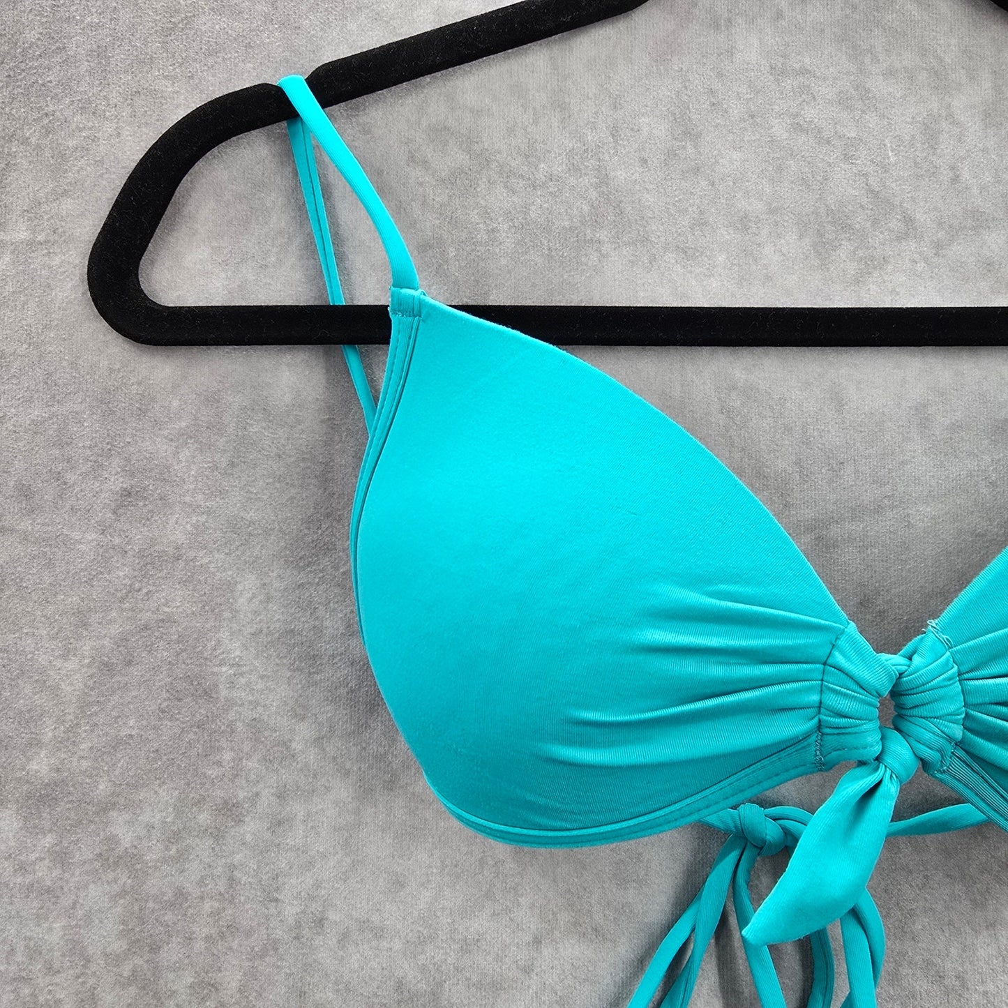 B Swim Blue Padded Tie Swimwear Swimsuit Bikini Top Small