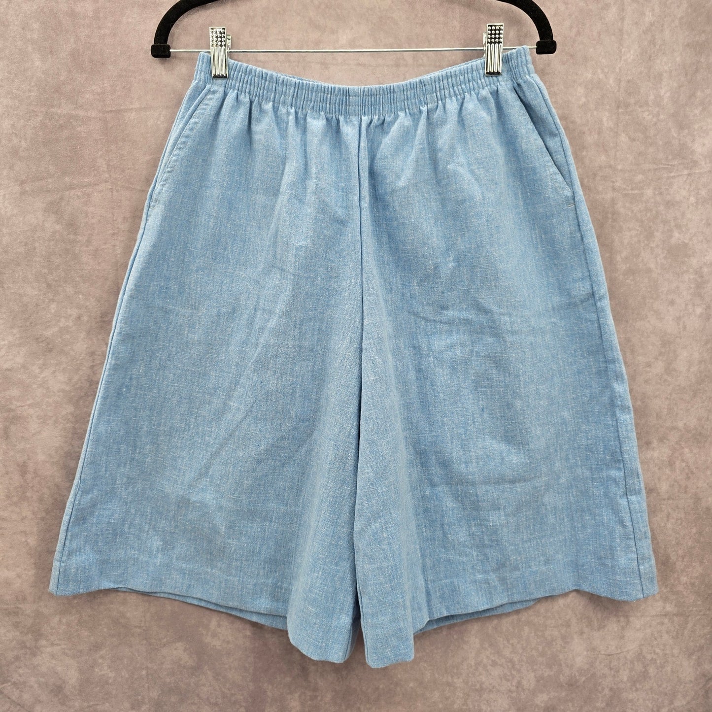 Blair Blue Flat Front Bermuda Bottoms Long Pants Shorts Plus 16