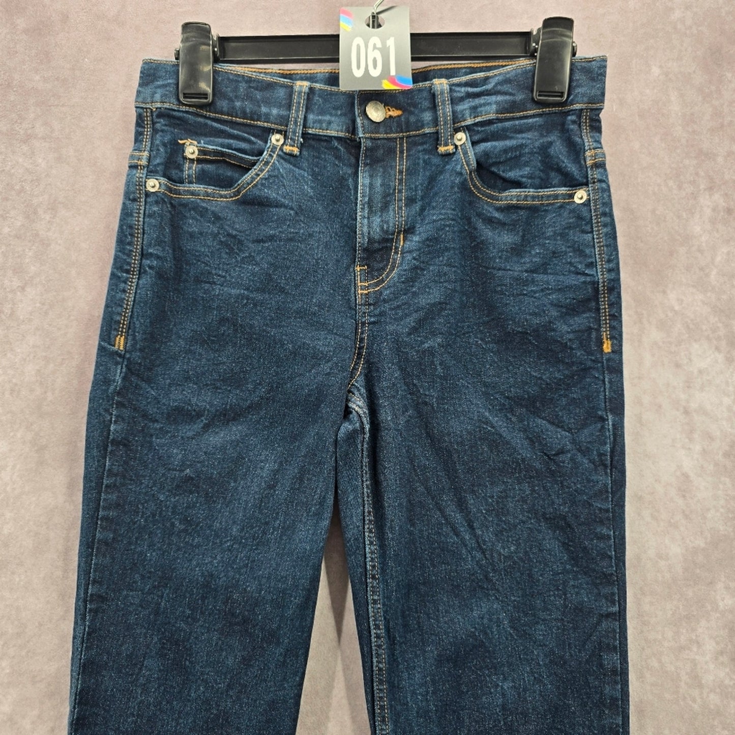 061. There Abouts Blue Straight Skinny Fit Denim Pants Jeans 16