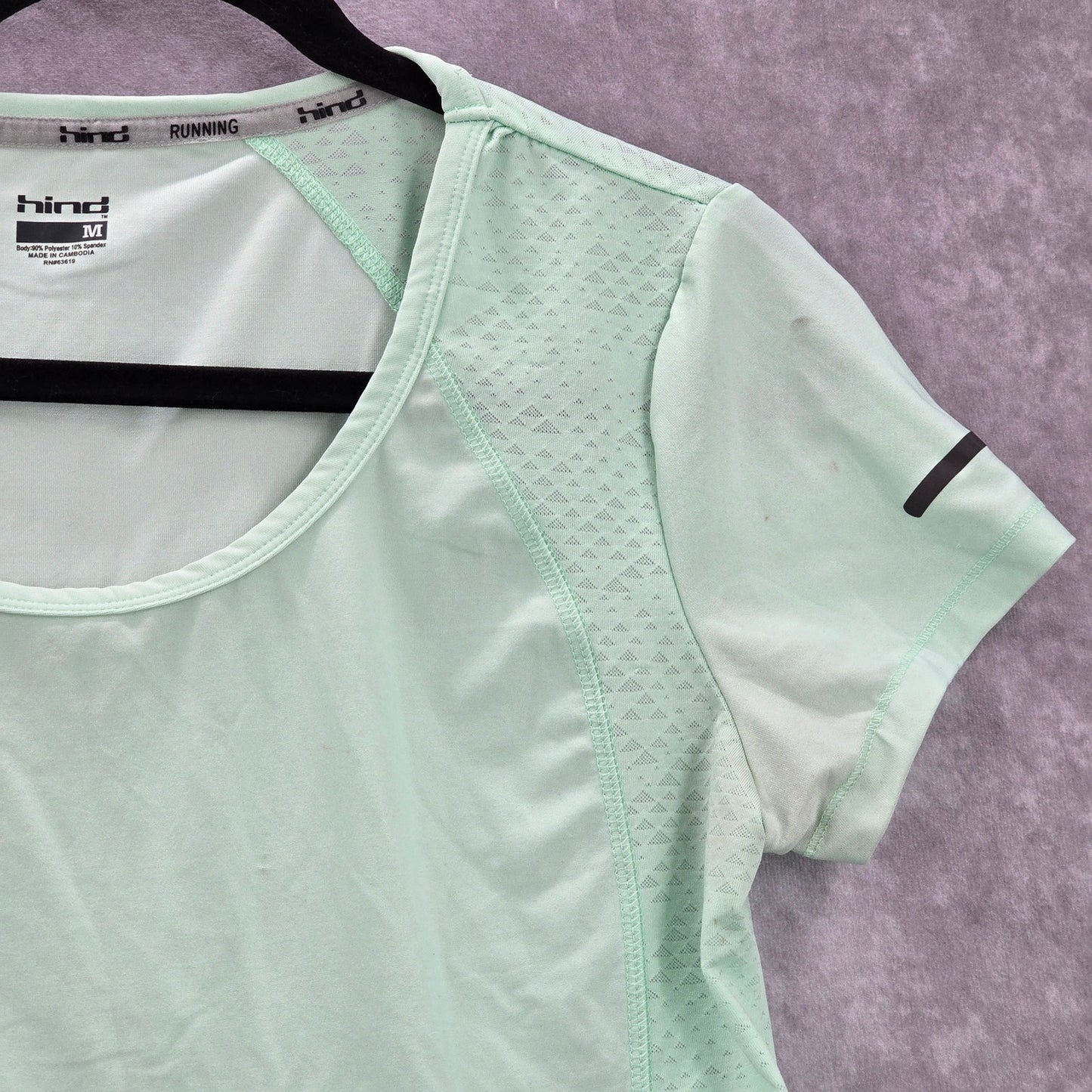 Hind Mint Green Activewear Performance Short Sleeve Athletic Tshirt Top Medium