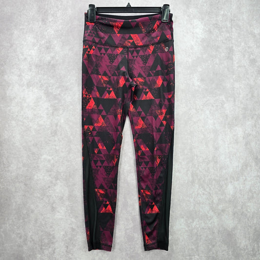 Vogo Athletica Purple Black Geometric Long Active Legging Pants Bottoms Small