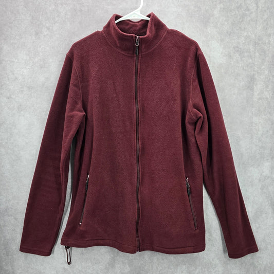 169. Redtag Red Long Sleeve Full Zip Fleece Sweater Jacket Mens Large