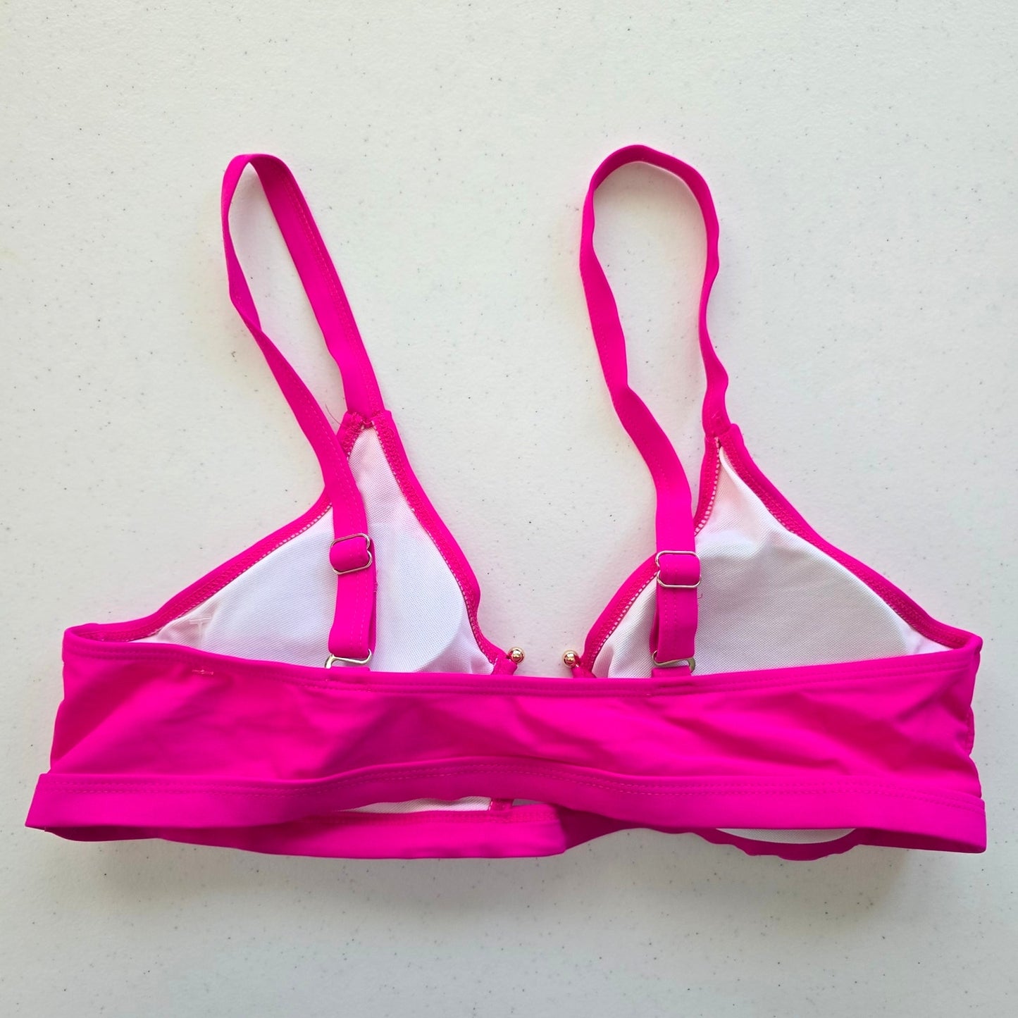 Shein Pink Bikini Top Padded Bra Swimwear Adjustable Strap Swimsuit Plus 1XL
