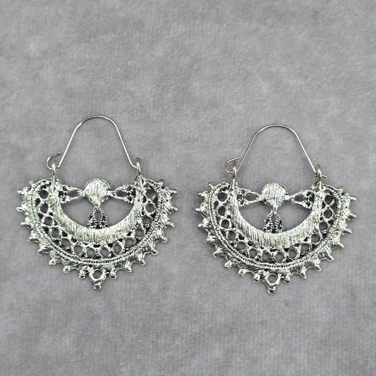 Zara Silver Bohemian Floral Drop Dangle Hook Fashion Jewelry Earrings NWT JB2-87