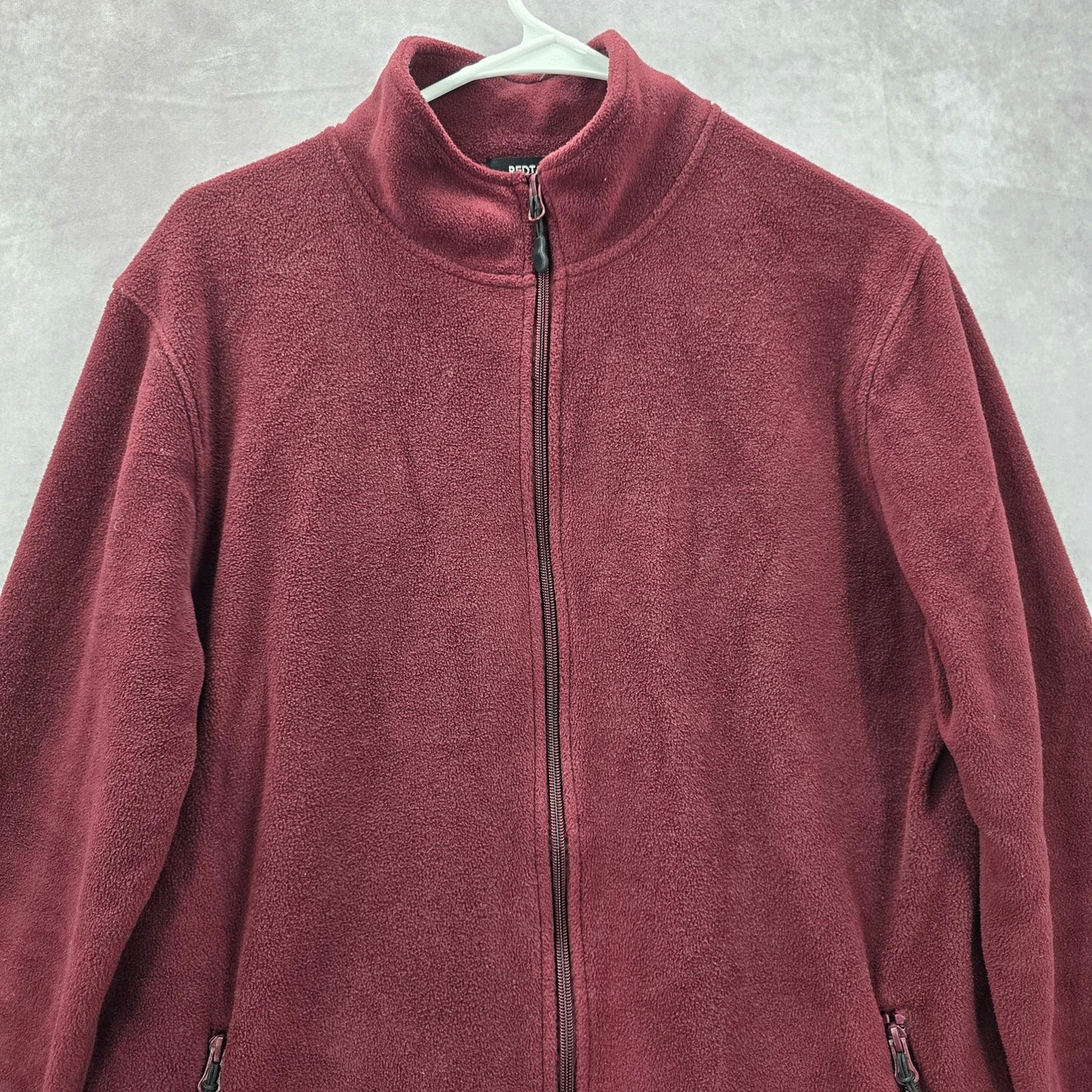 Redtag Red Zip Fleece Coat Jacket Mens Long Sleeve Large