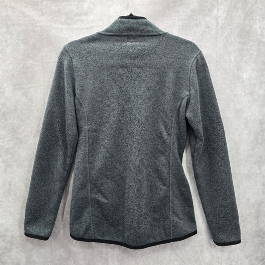 Head Gray Zipper Fleece Sweater Long Sleeve Cardigan Jacket Medium