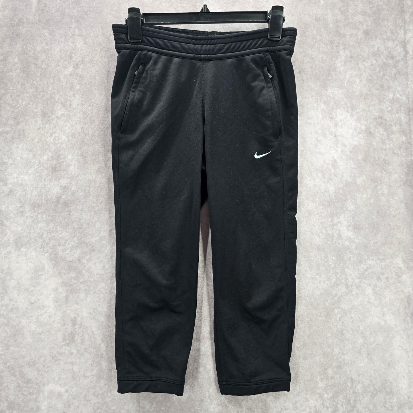 Nike Black Cropped Capri Pull On Athletic Running Jogger Pants Extra Small XS
