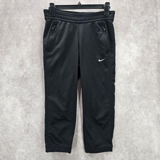 Nike Black Cropped Capri Pull On Athletic Running Jogger Pants Extra Small XS