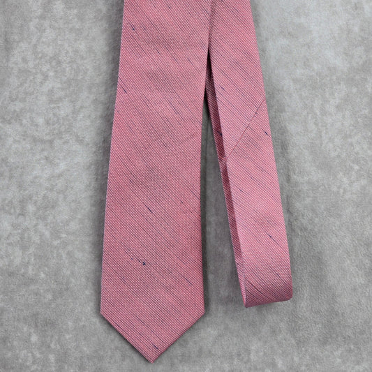 Calvin Klein Pink Blue Stripe Repp 72% Silk 28% Linen Men's Neck Tie NWOT