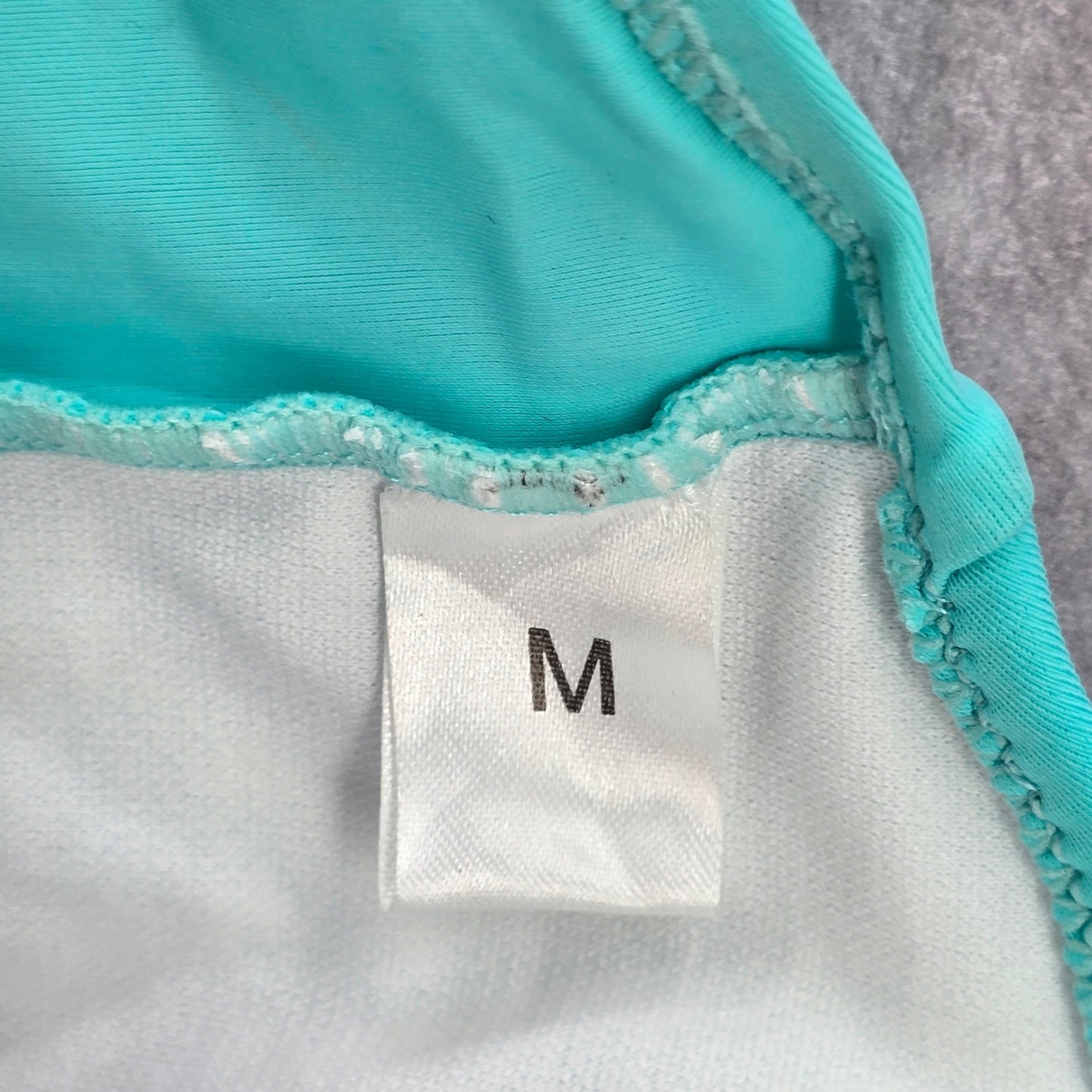 Blue Ruffle Crop Padded Tube Swimwear Tankini Tank Top Medium M
