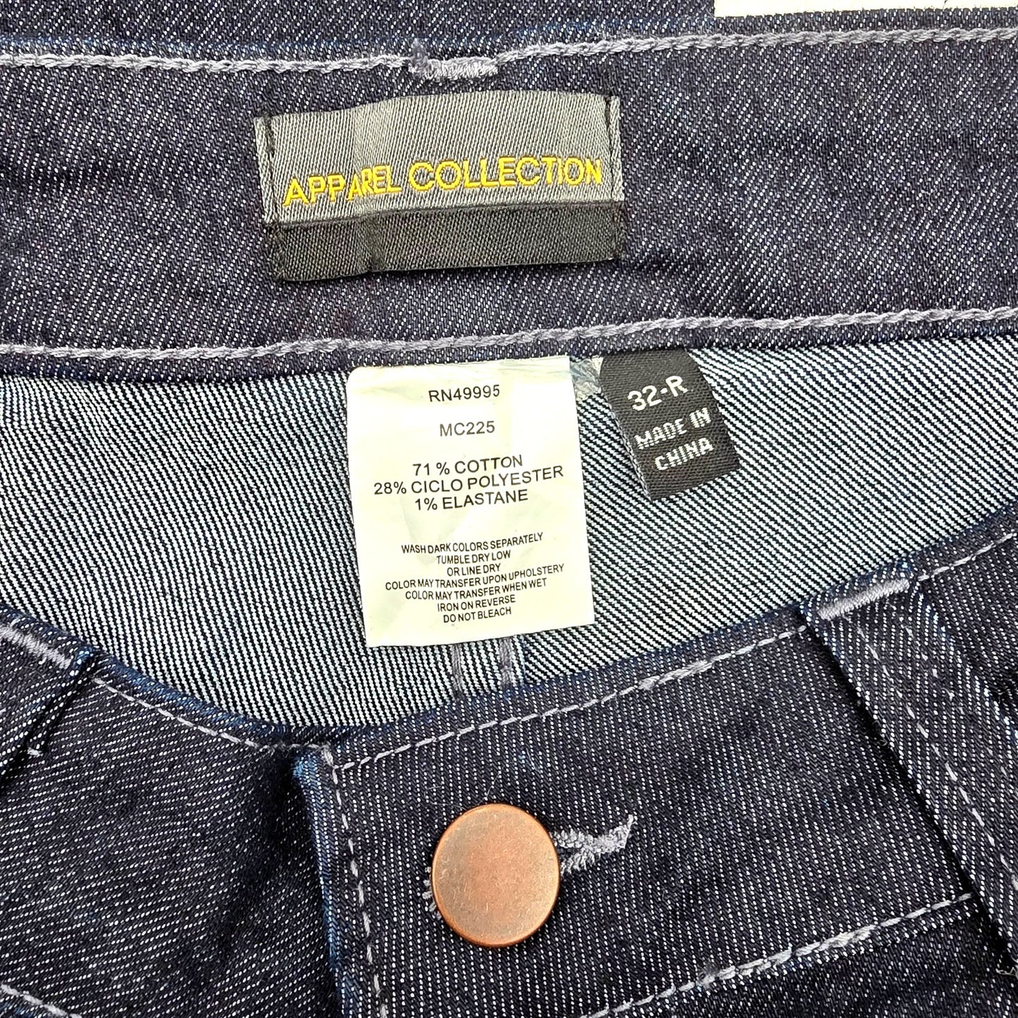 Apparel Collection Blue Denim Jeans Pants Bottoms Women's 32R 12