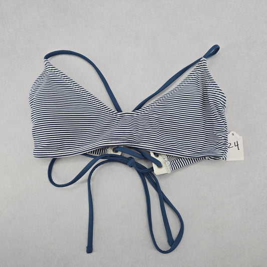 Xhilaration Blue Stripe Crisscross Padded Tie Bikini Bralette Swim Top S Small