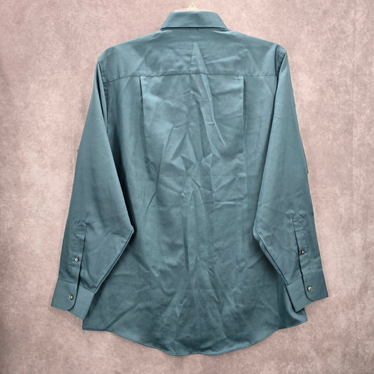 Geoffrey Beene Blue Mens Button Down Long Sleeve Preppy Dress Shirt Large