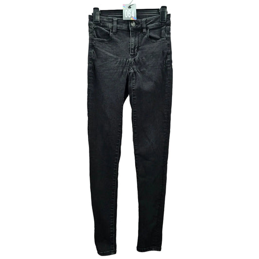 American Eagle Black Skinny Stretch Denim Jeans 0R Juniors Girls