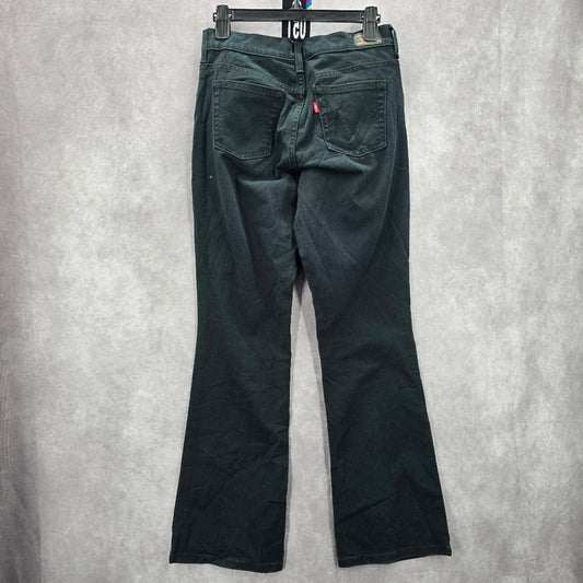051. Levi's 515 Black Boot Cut Flare Denim Pants Jeans 4 Medium