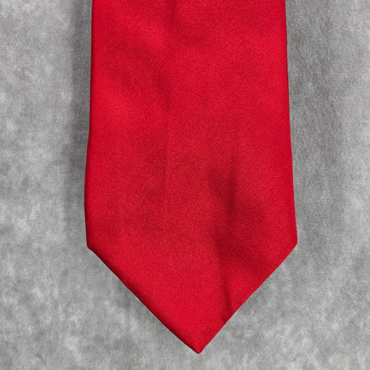 Meeting Street Red Solid Handmade Executive Corporate 100% Silk Men's Neck Tie
