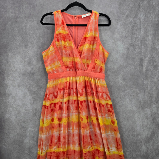 Calvin Klein Orange Sleeveless Maxi Long Slit Dress Extra Small XS