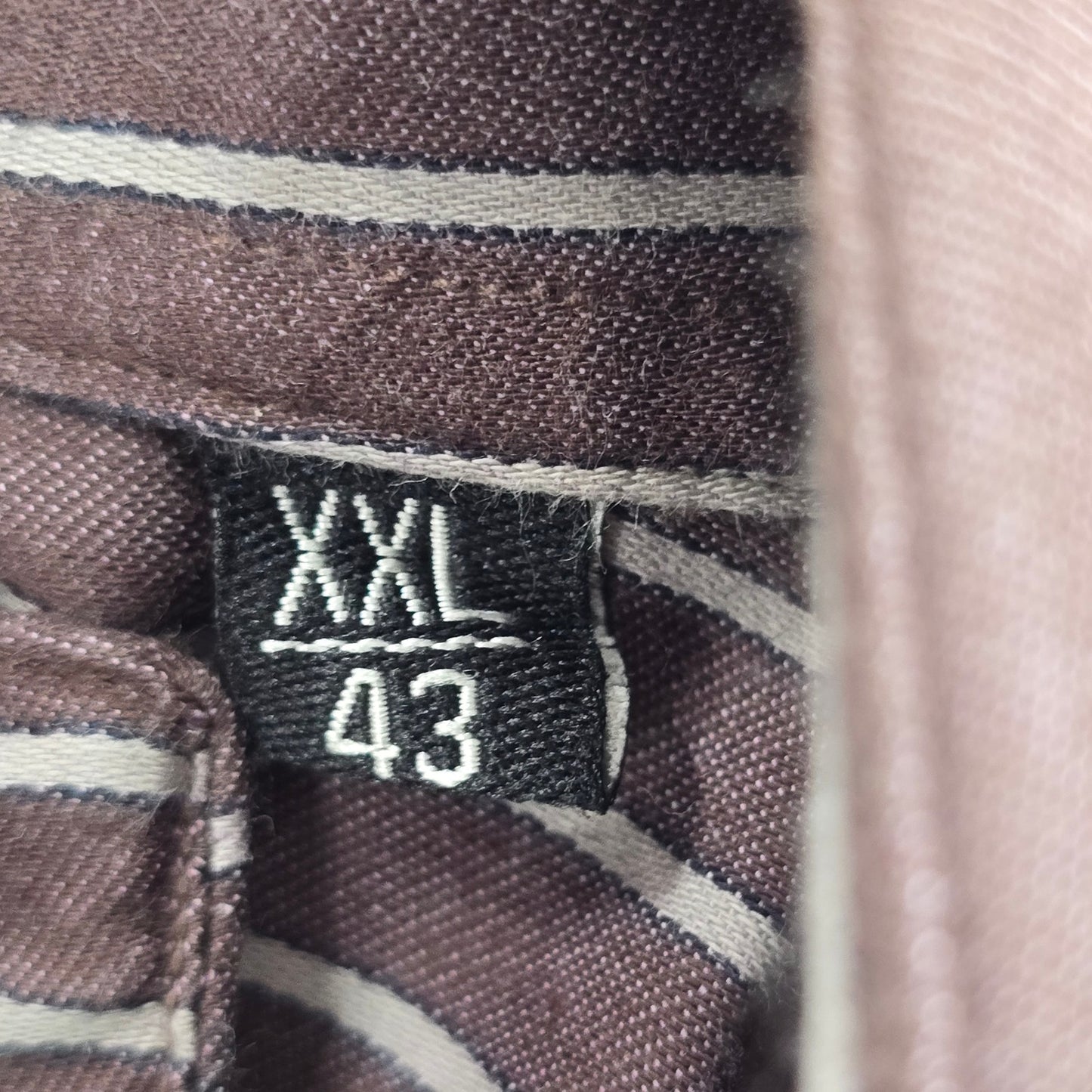 Artisti Italiani Brown Stripe Mens Cotton Button Down Long Sleeve Shirt XXL 43