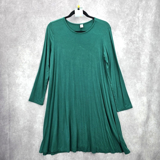 050. Old Navy Green Long Sleeve Dress Flare Dress Medium