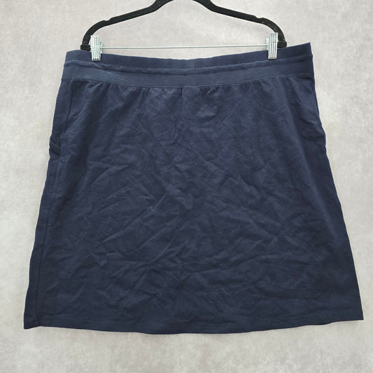 Basic Editions Navy Blue Mini Short Cotton Skirt Plus 1X