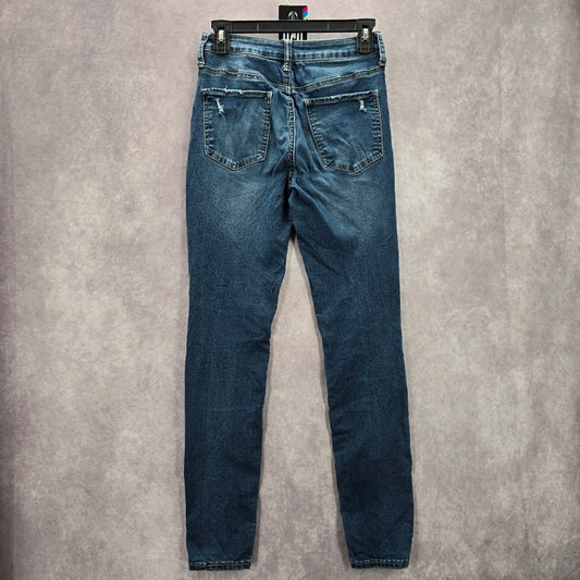 050. So Distressed Ultimate High Rise Denim Jeggings Blue Pants Jeans Skinny 3