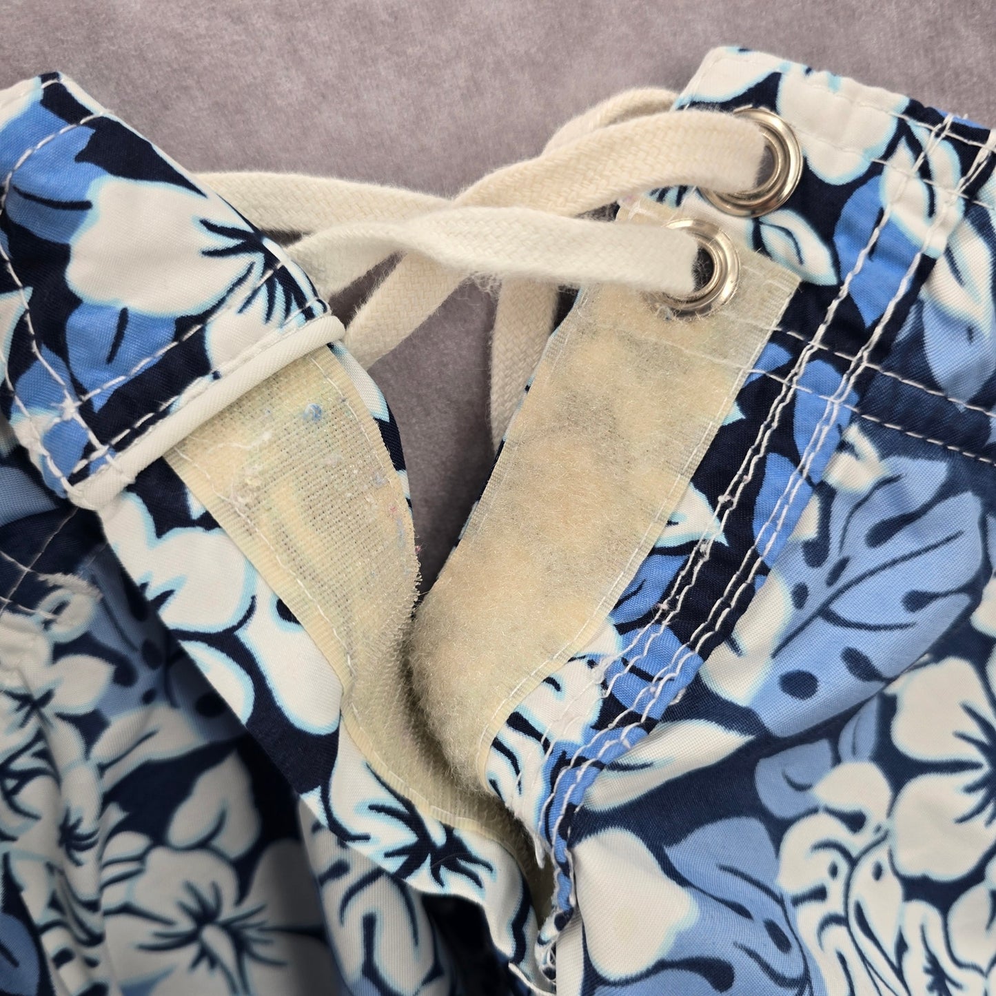Syko Blue White Floral Board Swim Beach Pants Shorts Small S 7