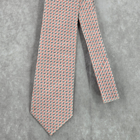 Vitali K Pink Gray Geometric 100% Microfiber Executive Handmade Men's Neck Tie